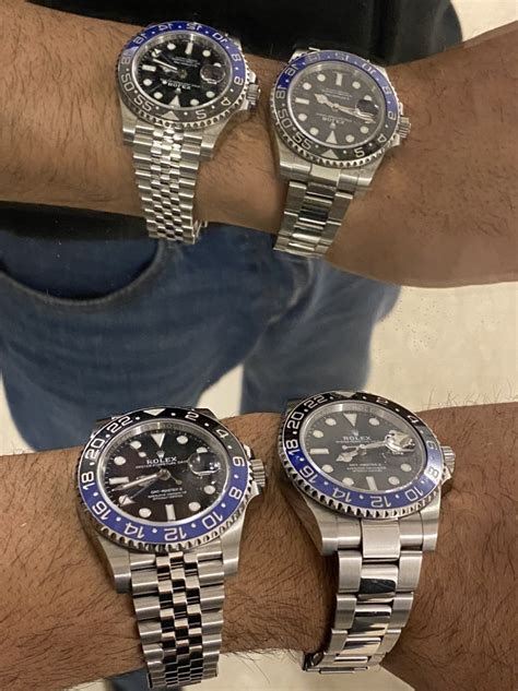 rolex gmt batman wrist shot|Rolex gmt Batman vs batgirl.